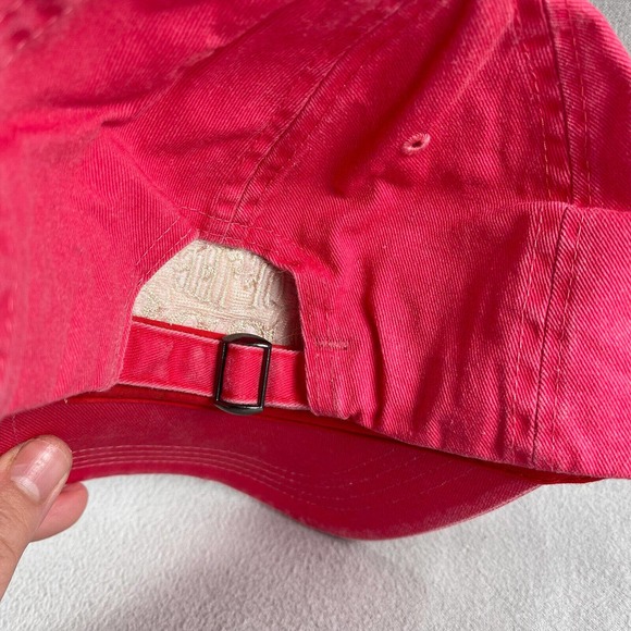 South of the Border Hat Women Pink Red Strap Distressed Embroidered - Picture 10 of 11